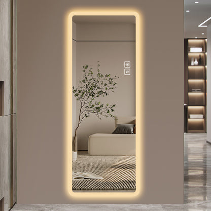 Wall-Mounted Rimless Dress Mirror with High-Definition Imaging and Dual-Color Dimming LY-04